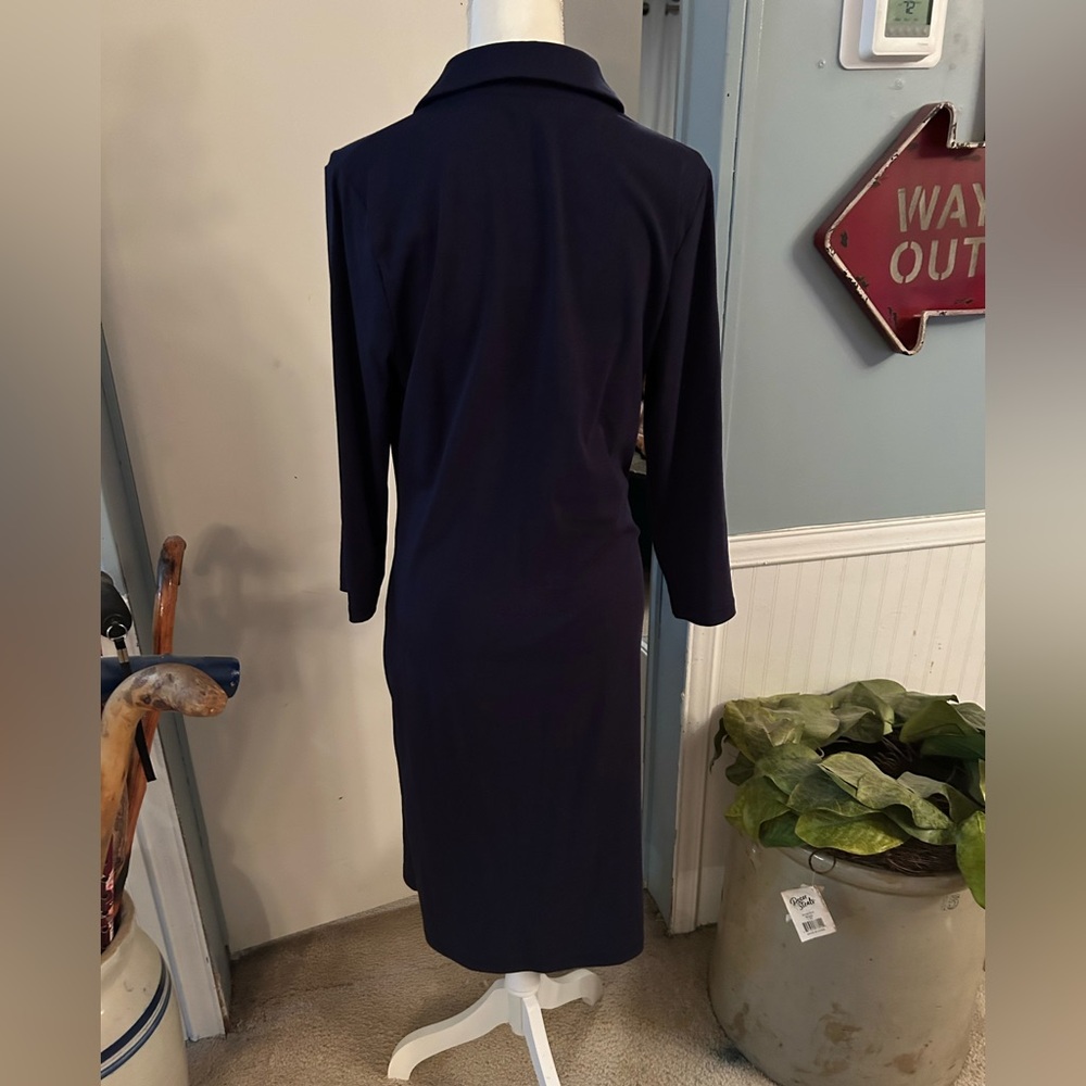 Lilly Pulitzer True Navy 3/4 Sleeve Knee Length Dress - Picture 3 of 4